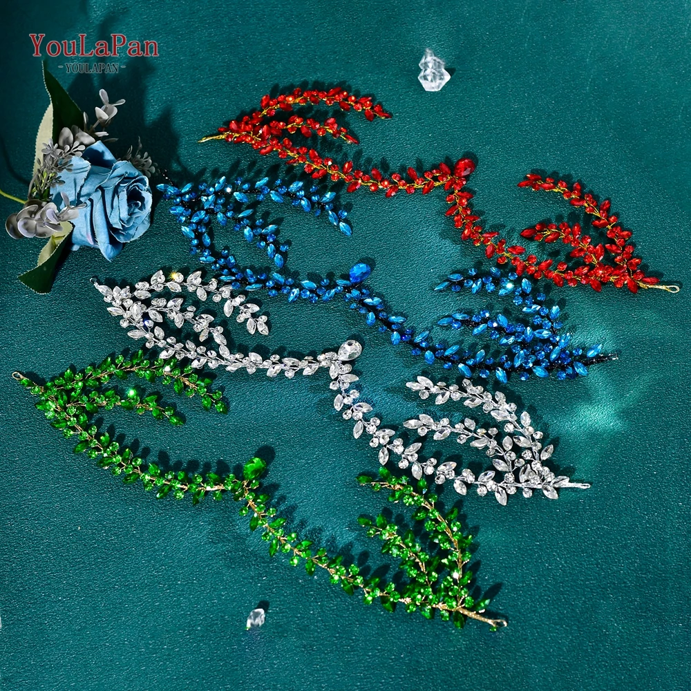 Youlapan свадебная повязка на голову со стразами - Фотография_5