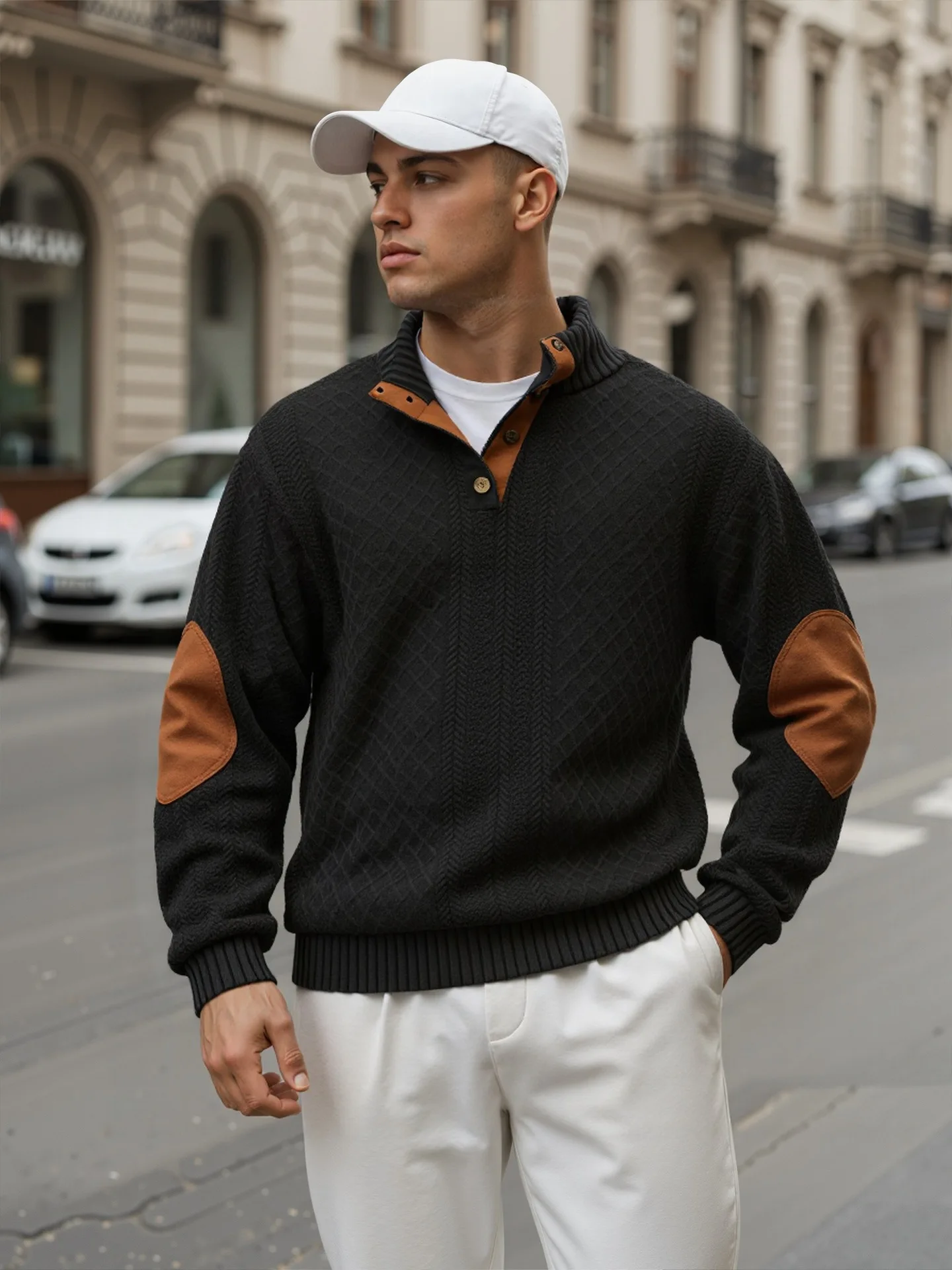 Мужская вязаная толстовка с капюшоном - Фотография_3