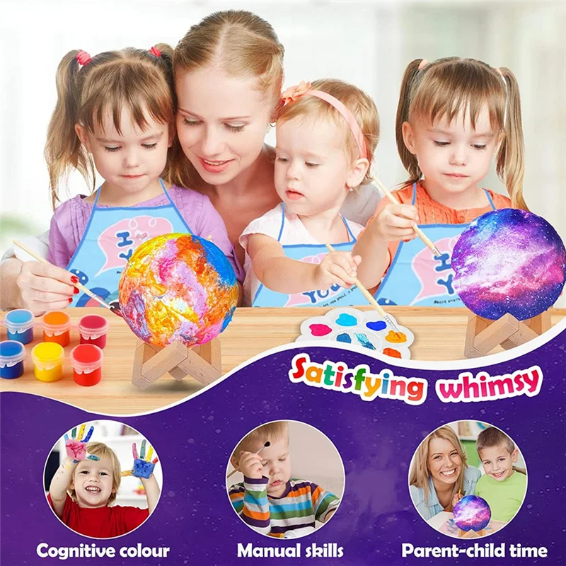 A43t diy 3d космическая луна ночник - Фотография_4