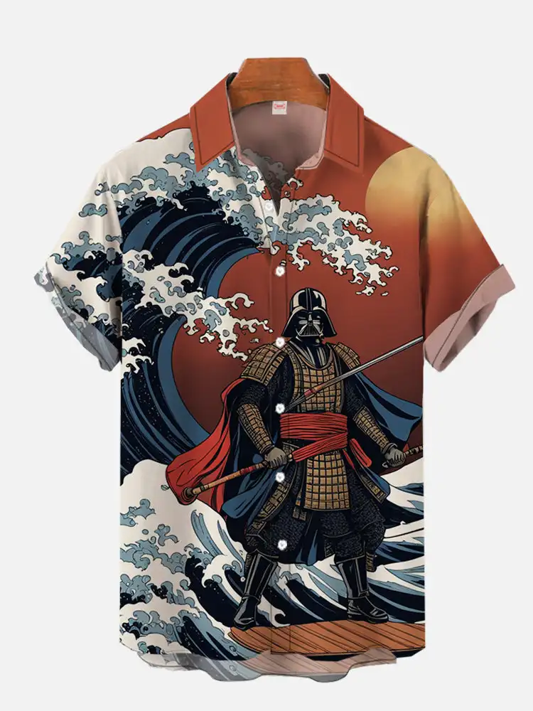 Модная рубашка ukiyo-e с тропическим - Фотография_3