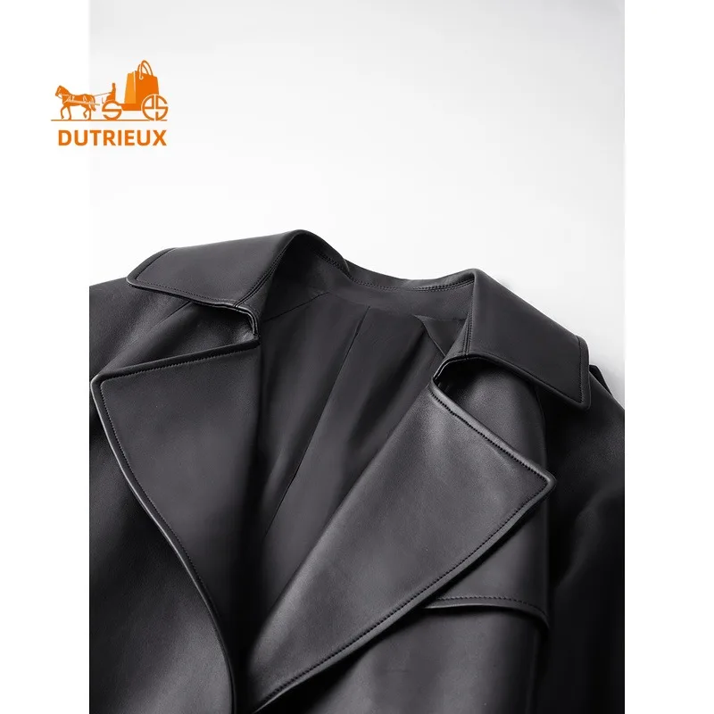 Осенне-зимняя женская длинная кожаная - Фотография_4