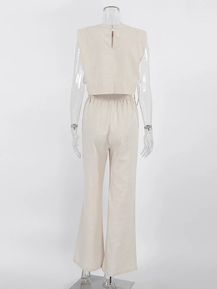 Женский праздничный комплект льняных брюк - Фотография_6