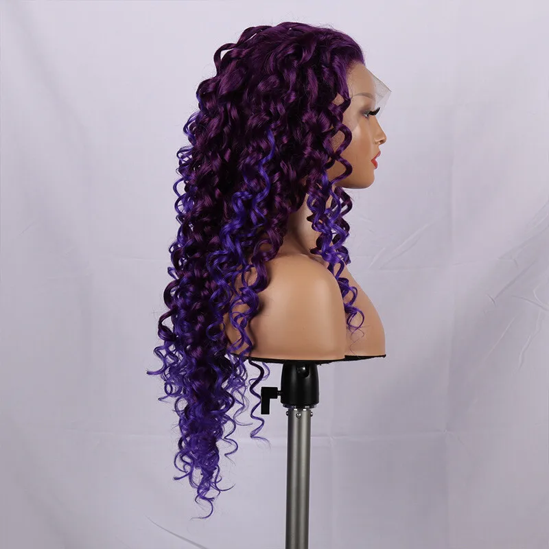 Ombre фиолетовые афро кудри длинные