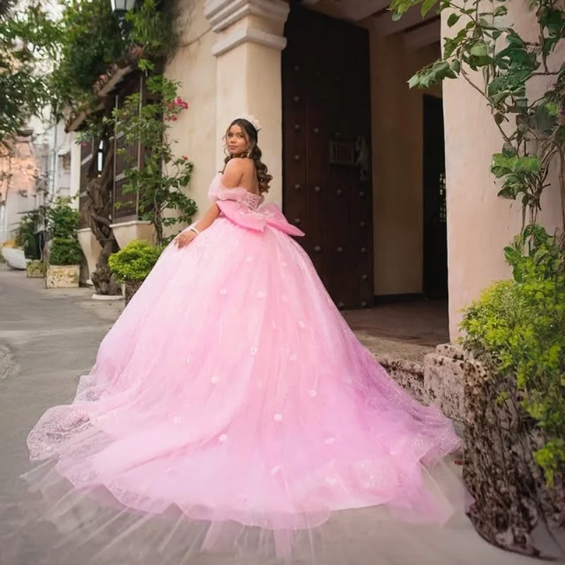 Блестящие розовые платья quinceanera - Фотография_6