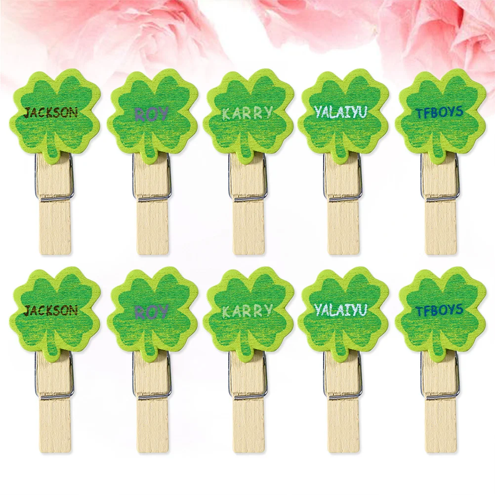 Деревянные зажимы для фотографий с четырьмя листами клевера - Фотография_6