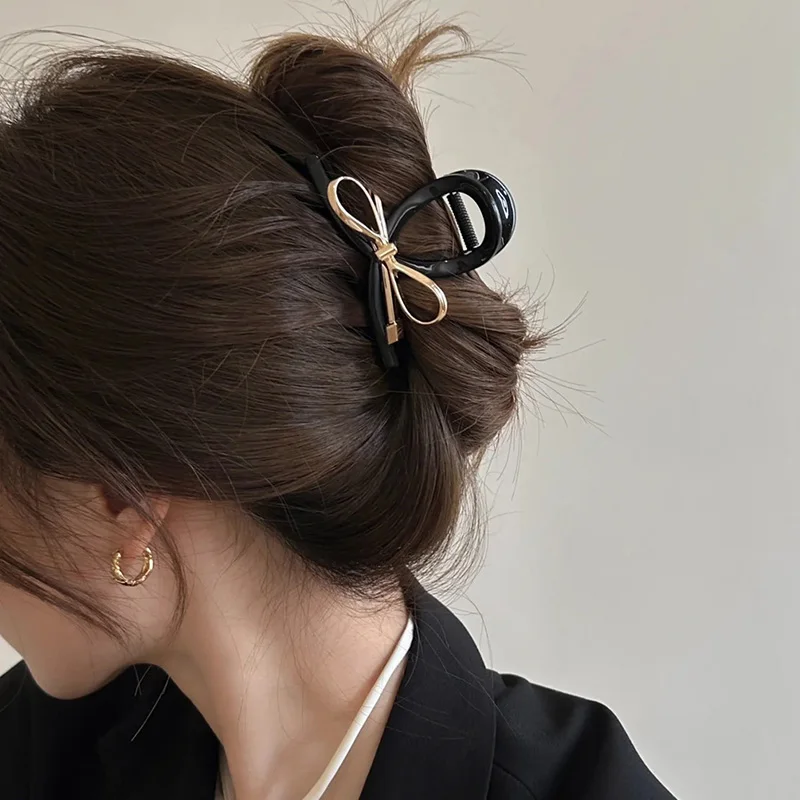 Металлическая заколка для волос с бантом для женщин - Фотография_3