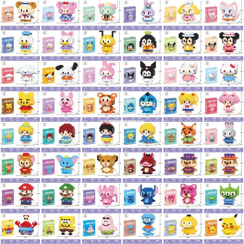 Disney sanrio building block toys персонажи мультфильмов stitch - Фотография_2