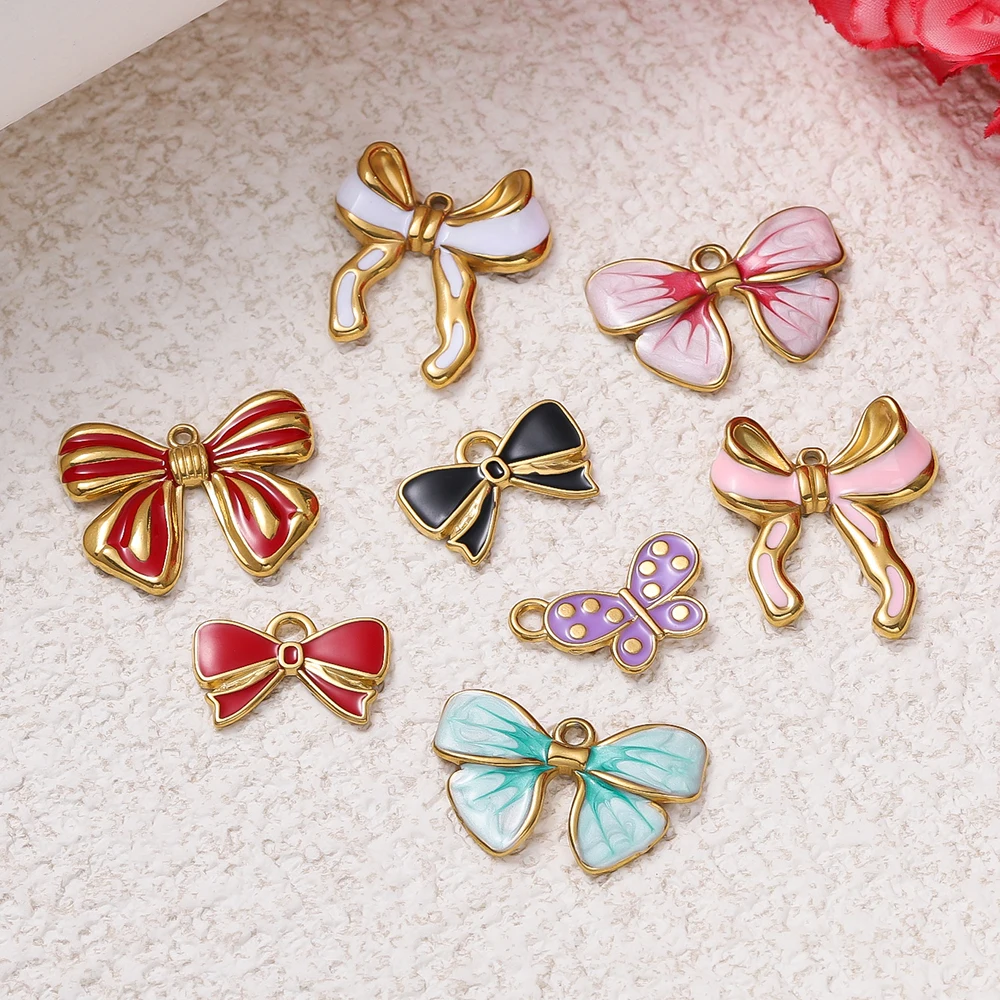 5 стилей, подвески в форме бабочки из нержавеющей стали для ручной работы - Фотография_4