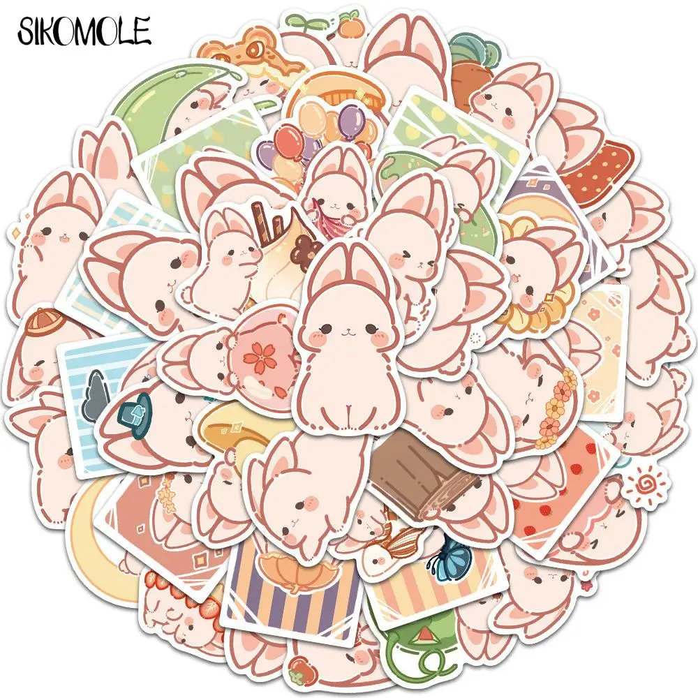 Милые розовые наклейки с изображением кролика