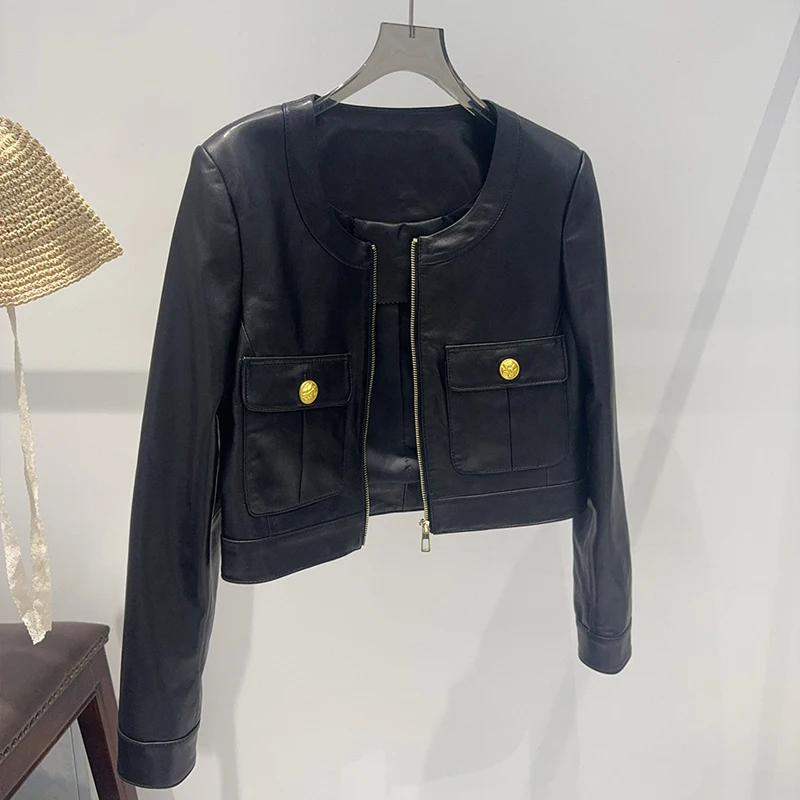 Шикарные винно-красные женские куртки из натуральной кожи - Фотография_4