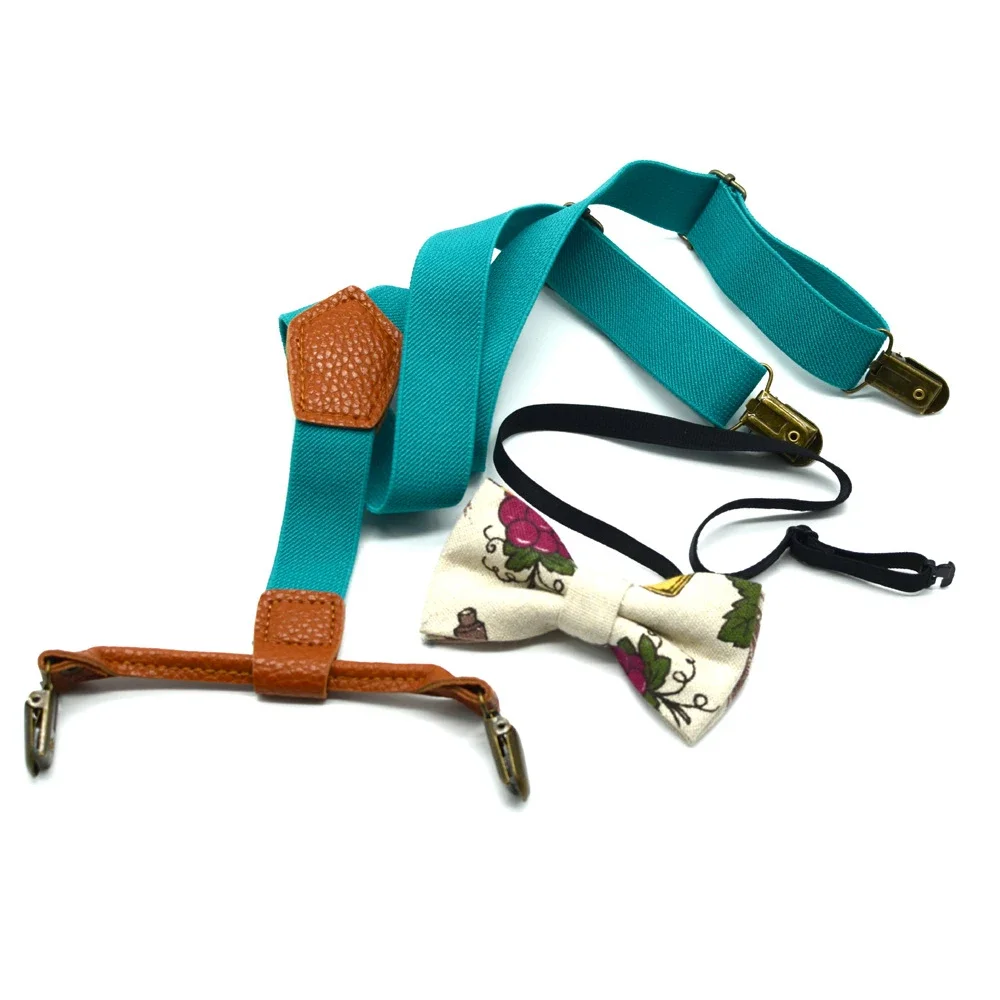 Комплект регулируемых эластичных подтяжек-бабочек для мальчиков и девочек - Фотография_3