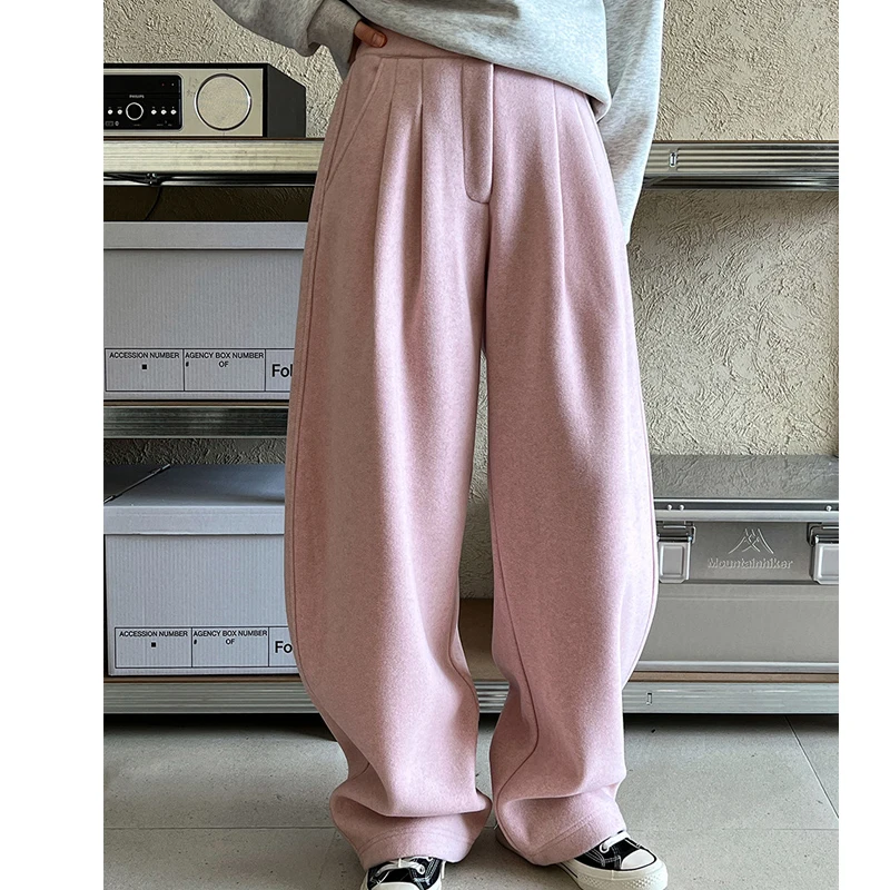 Женские зимне-осенние толстые брюки с высокой талией - Фотография_2