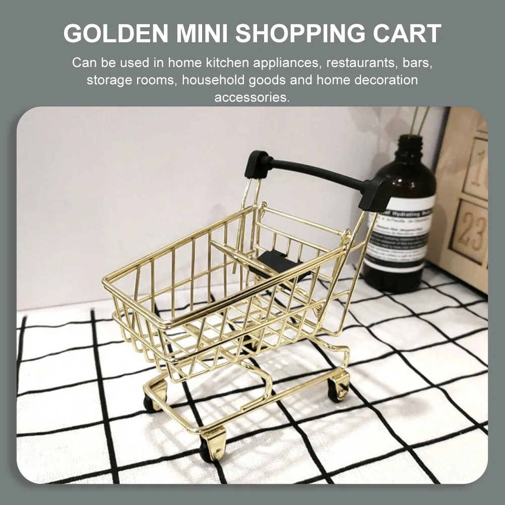 Мини-золотая корзина для хранения покупок для дома - Фотография_5