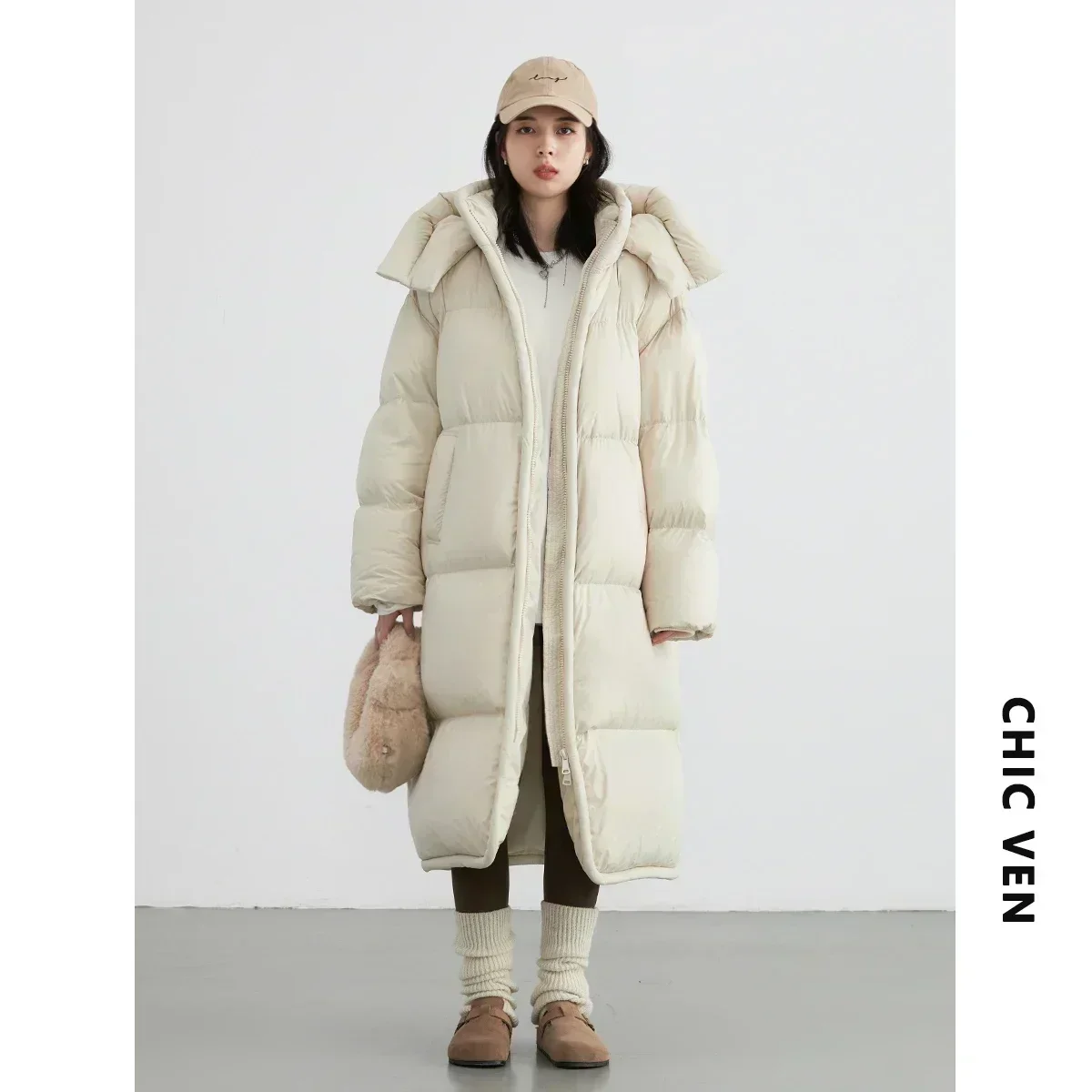 Chic ven женские длинные пуховые - Фотография_6