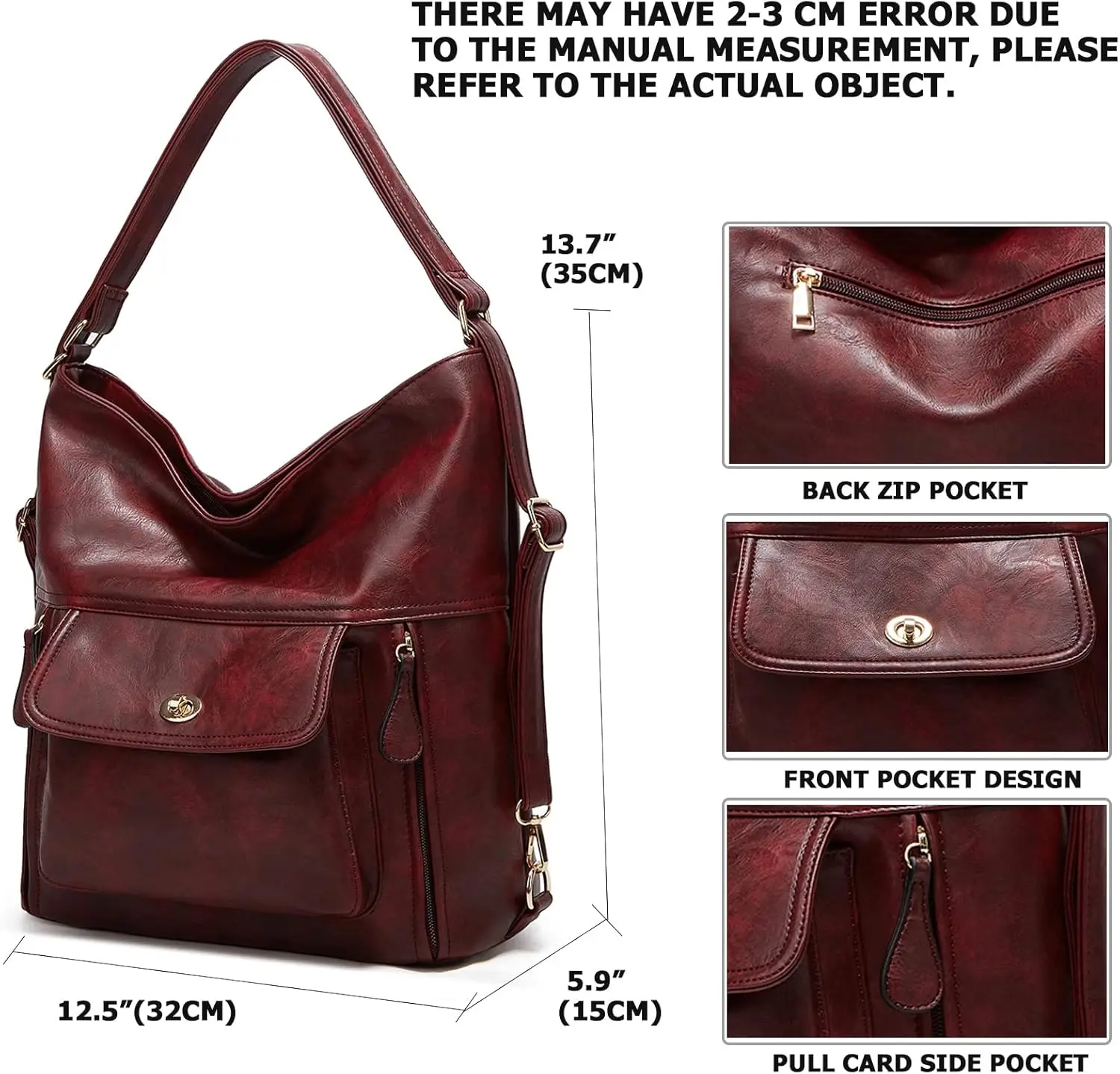 Myfriday винтажный кожаный модный рюкзак-кошелек для женщин - Фотография_4