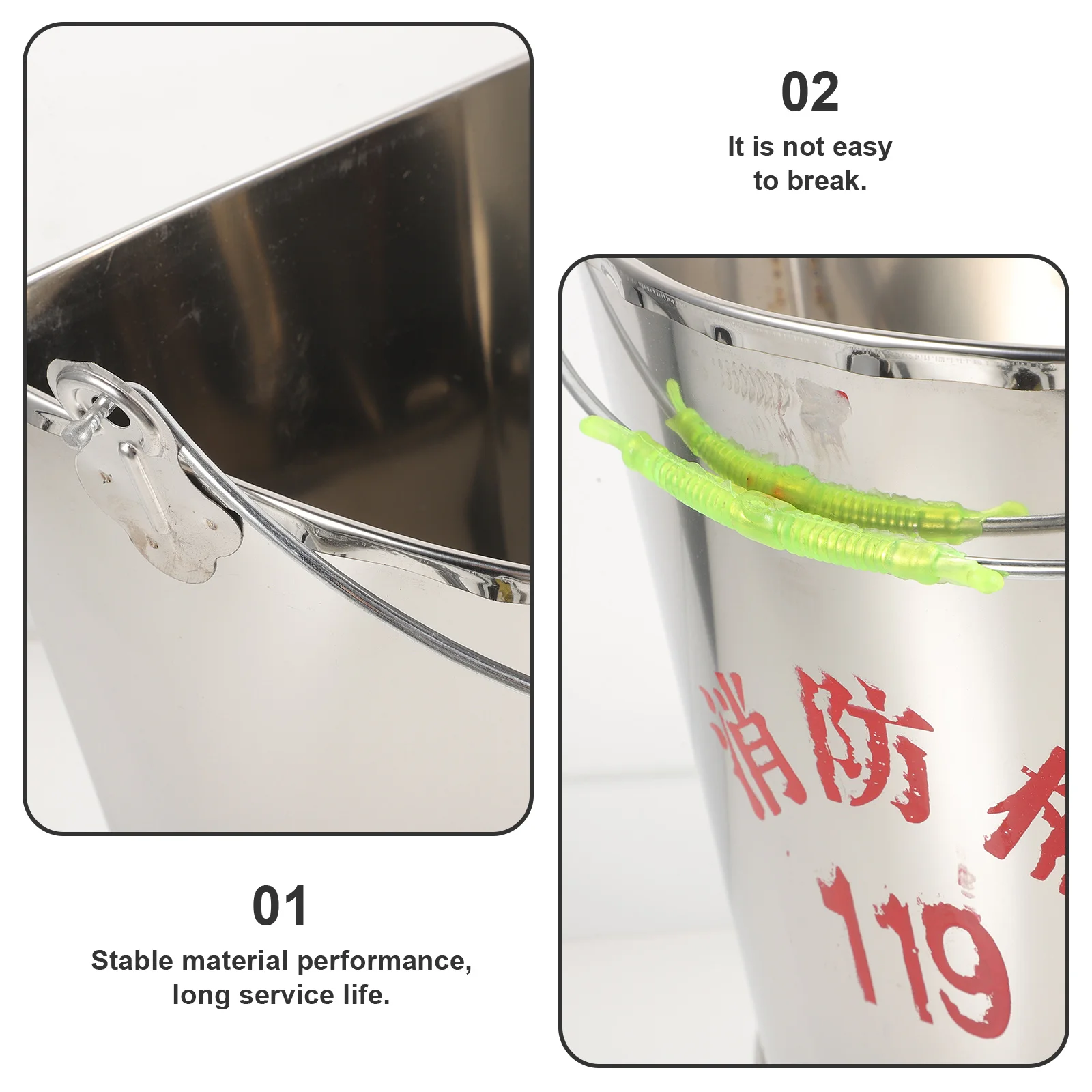 Полукруге ведро для песка из нержавеющей стали - Фотография_3