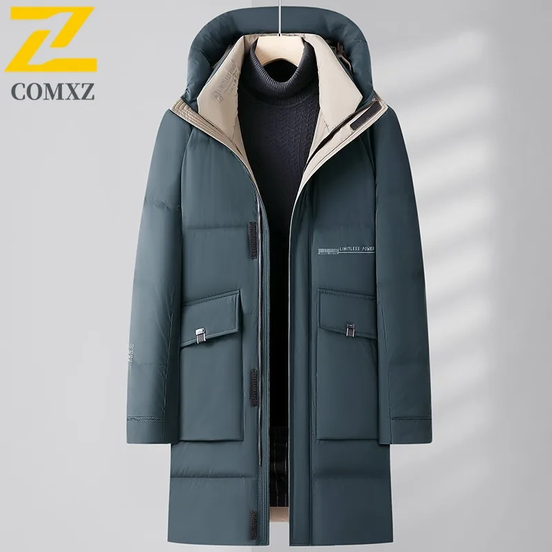 Comxz новое пальто-пуховик для мужчин с капюшоном