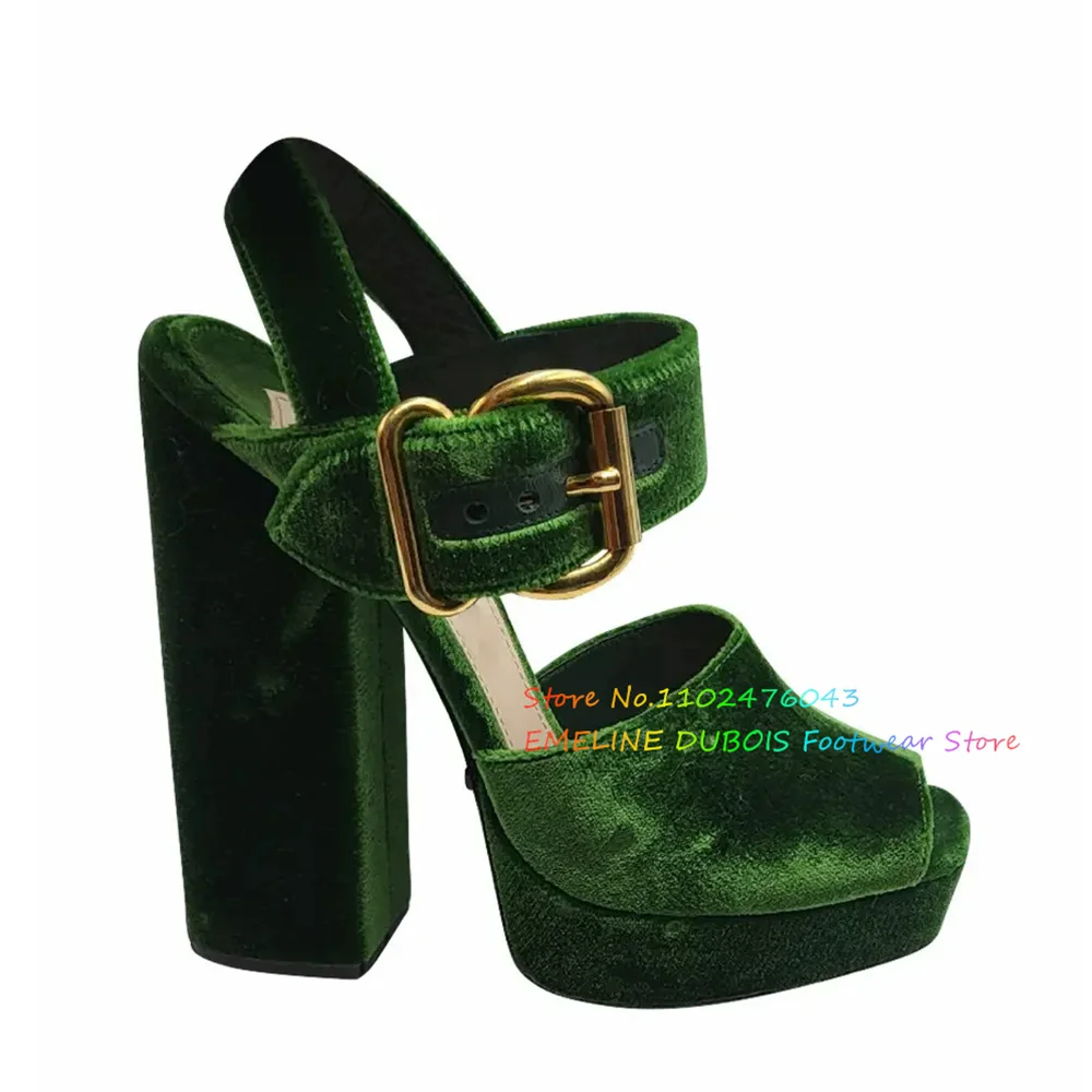 Бархатные женские босоножки на высоком каблуке grenn - Фотография_4