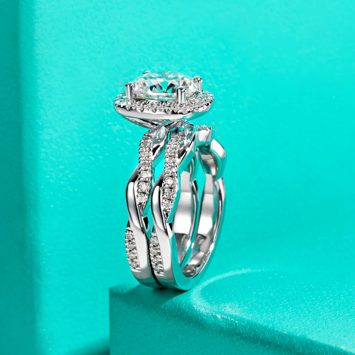 Xojewel 3ct d цвет муассанит halo - Фотография_4