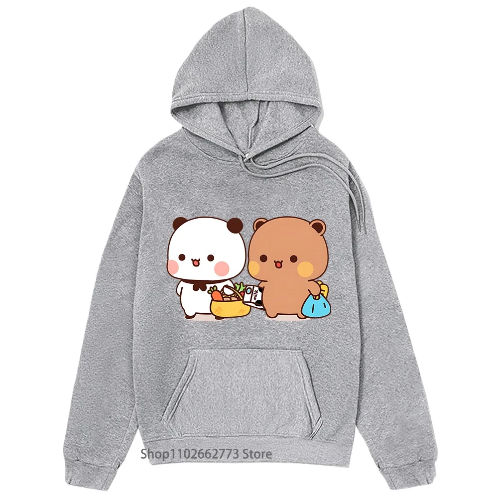 Милая толстовка с капюшоном bubu and dudu go to grocery together для пары - Фотография_5