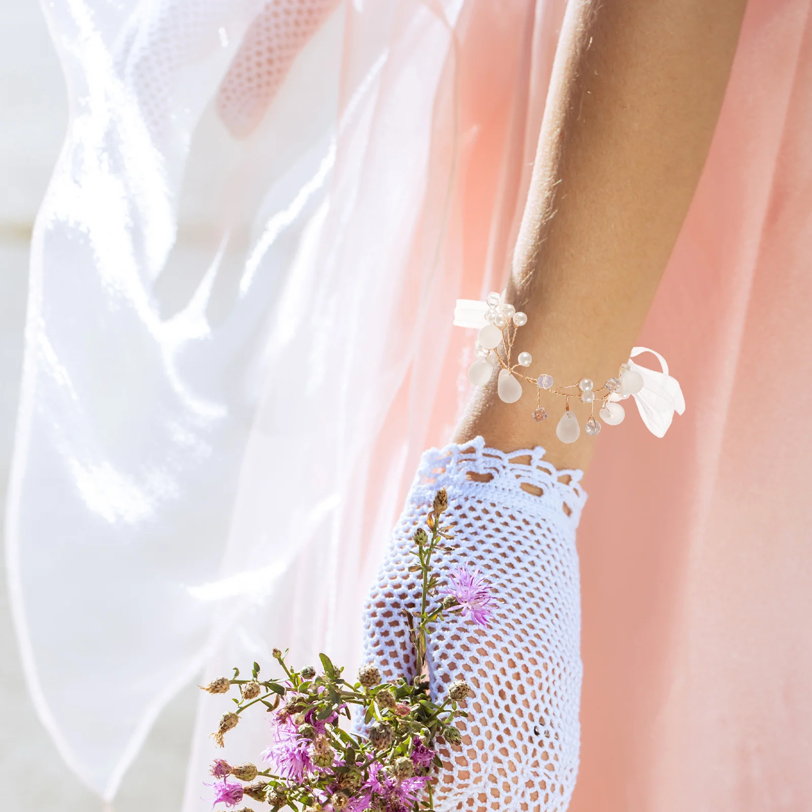 Пряжа лента из бисера жемчужный - Фотография_5