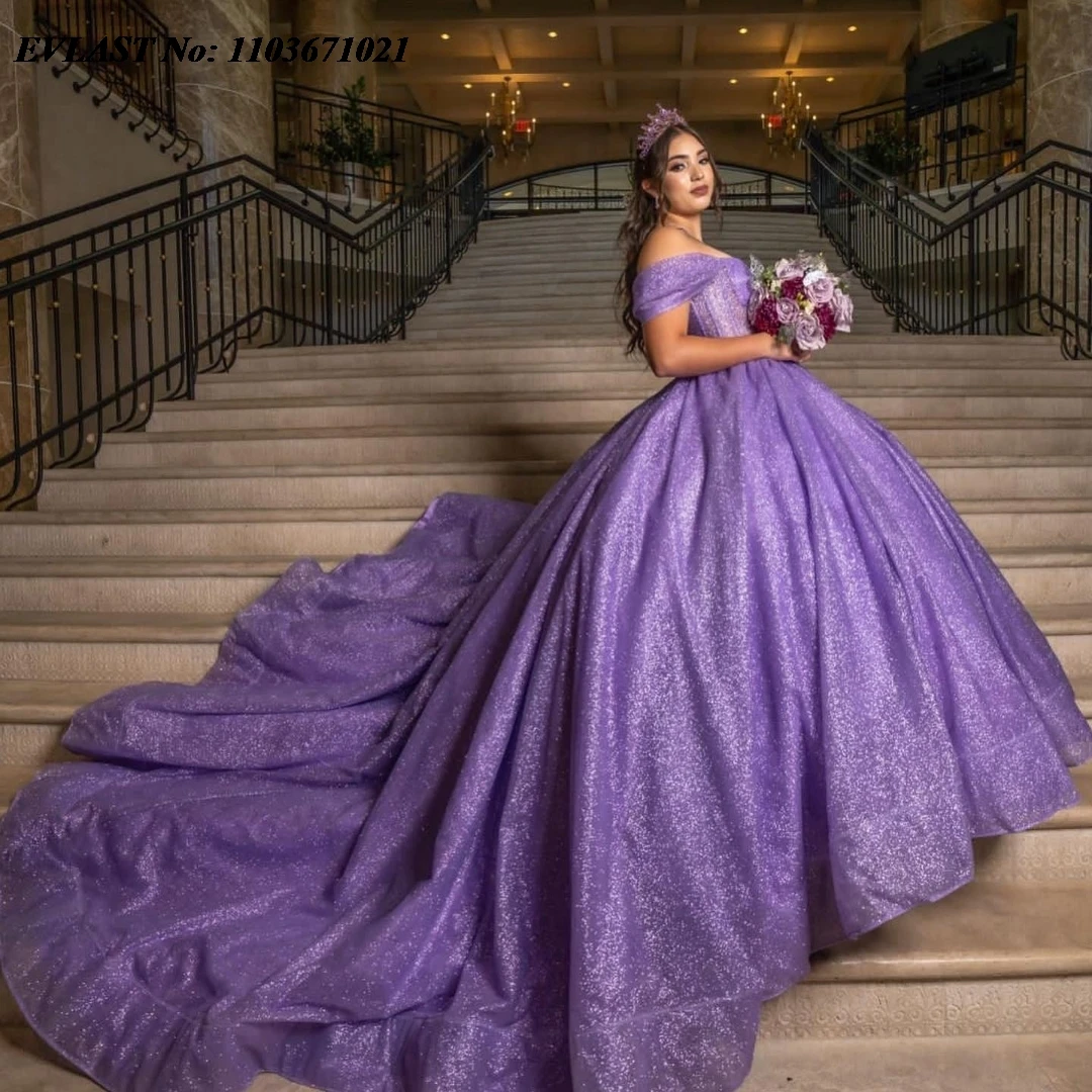 Evlast фиолетовое платье quinceanera по индивидуальному заказу