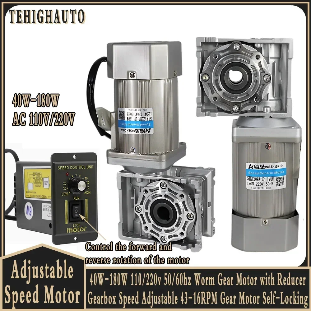Червячный мотор-редуктор переменного тока 40–180 вт