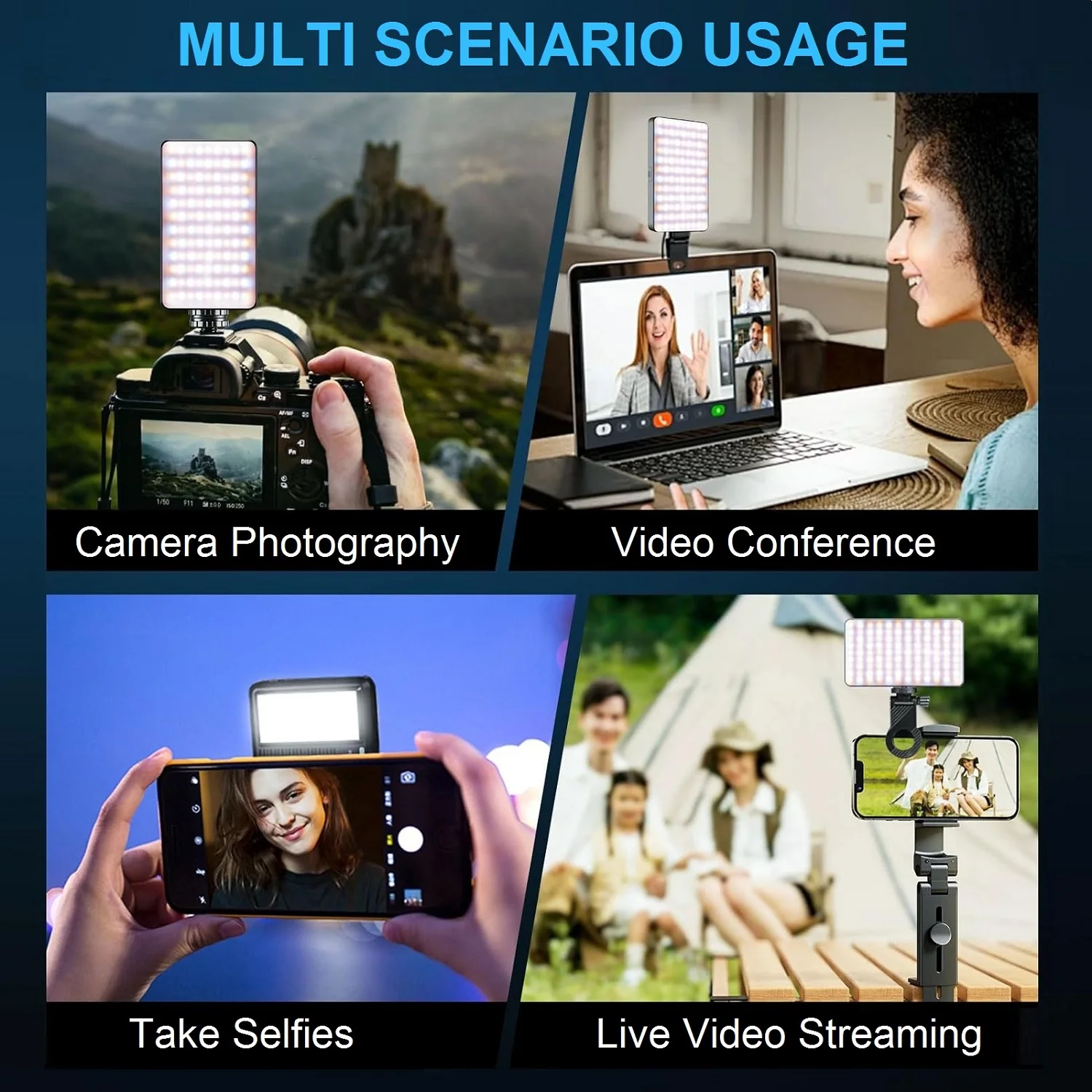 Магнитный светильник для селфи с зажимом на телефоне - Фотография_5