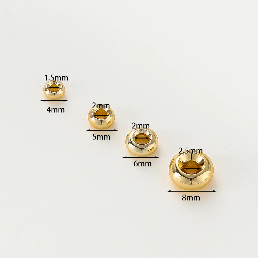 14 к/18 к позолоченные 4-8 мм плоские бусины-разделители для diy ожерелья - Фотография_2