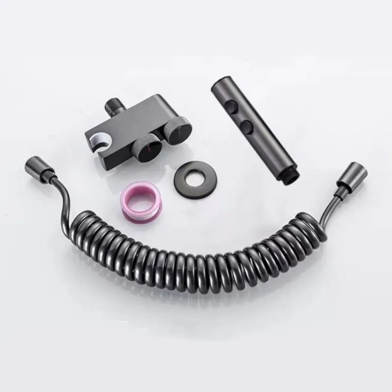 Серебряный смеситель для биде с ручным распылителем - Фотография_5