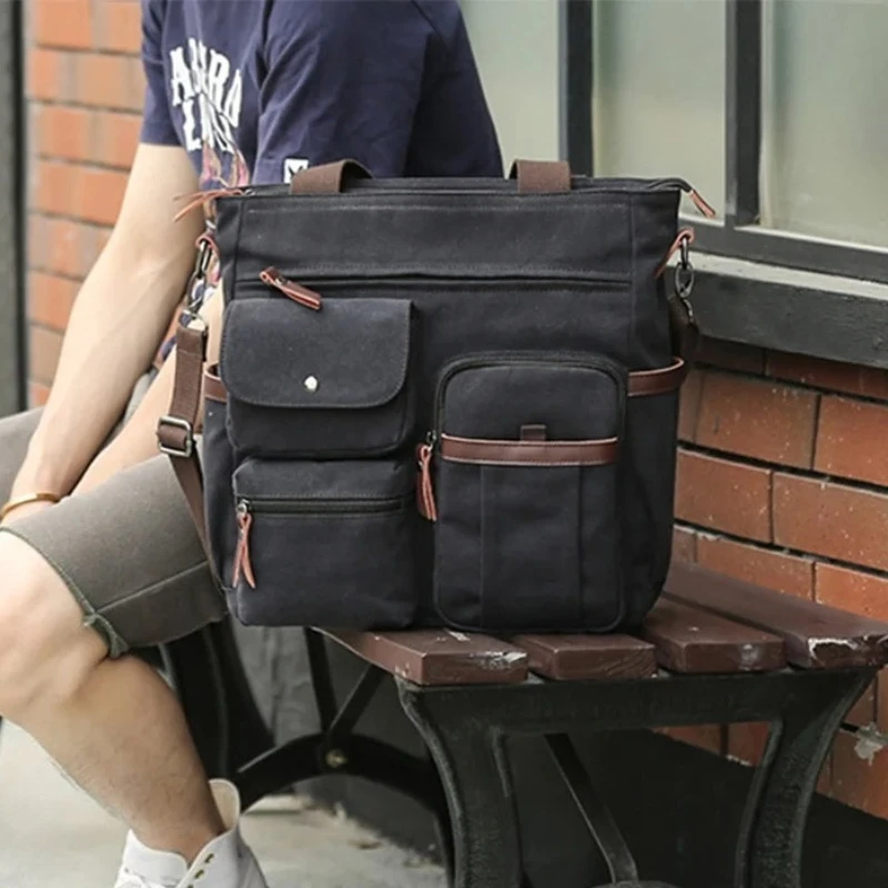 Мужские сумки портфель холщовая - Фотография_3