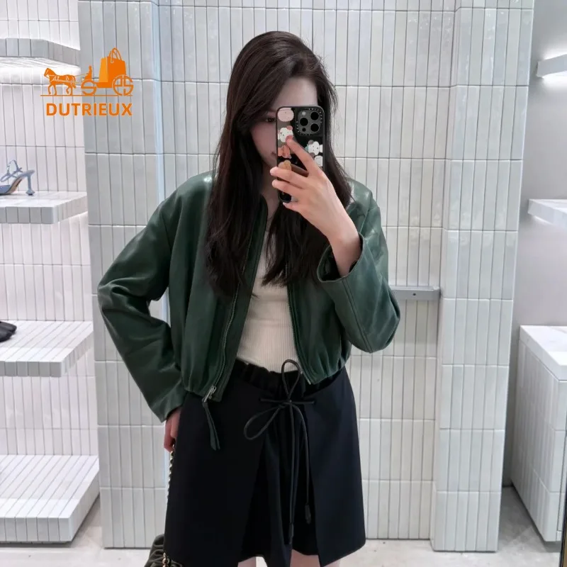 Зимняя модная кожаная куртка в - Фотография_2