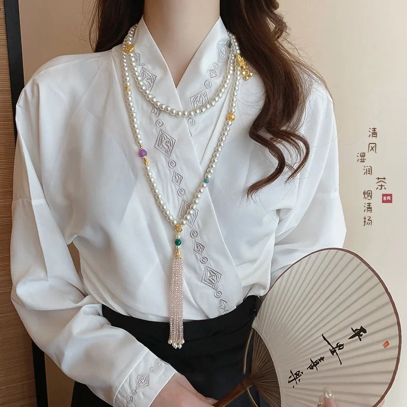 Ожерелье из настоящего позолоченного жемчуга