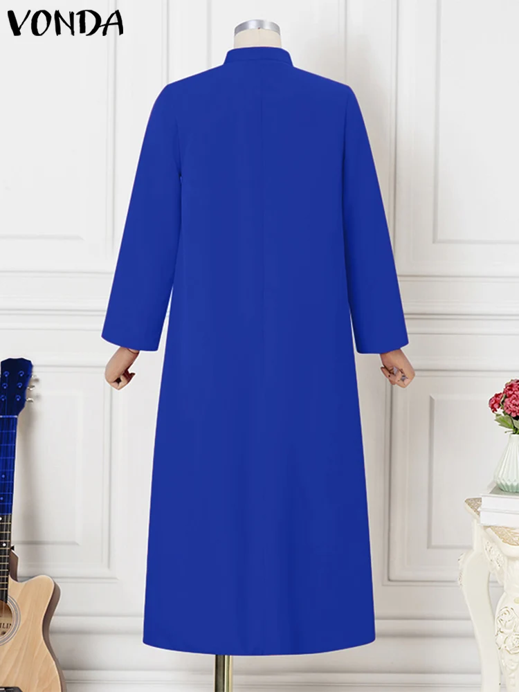 Плюс размер vonda женское длинное платье макси с рюшами 2024 - Фотография_5