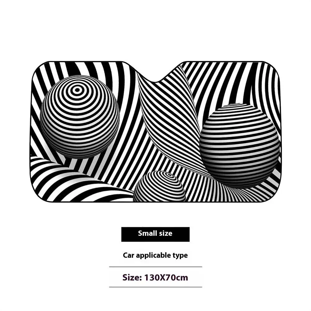 Черно-белые 3d автомобильные солнцезащитные шторы на лобовое стекло - Фотография_5