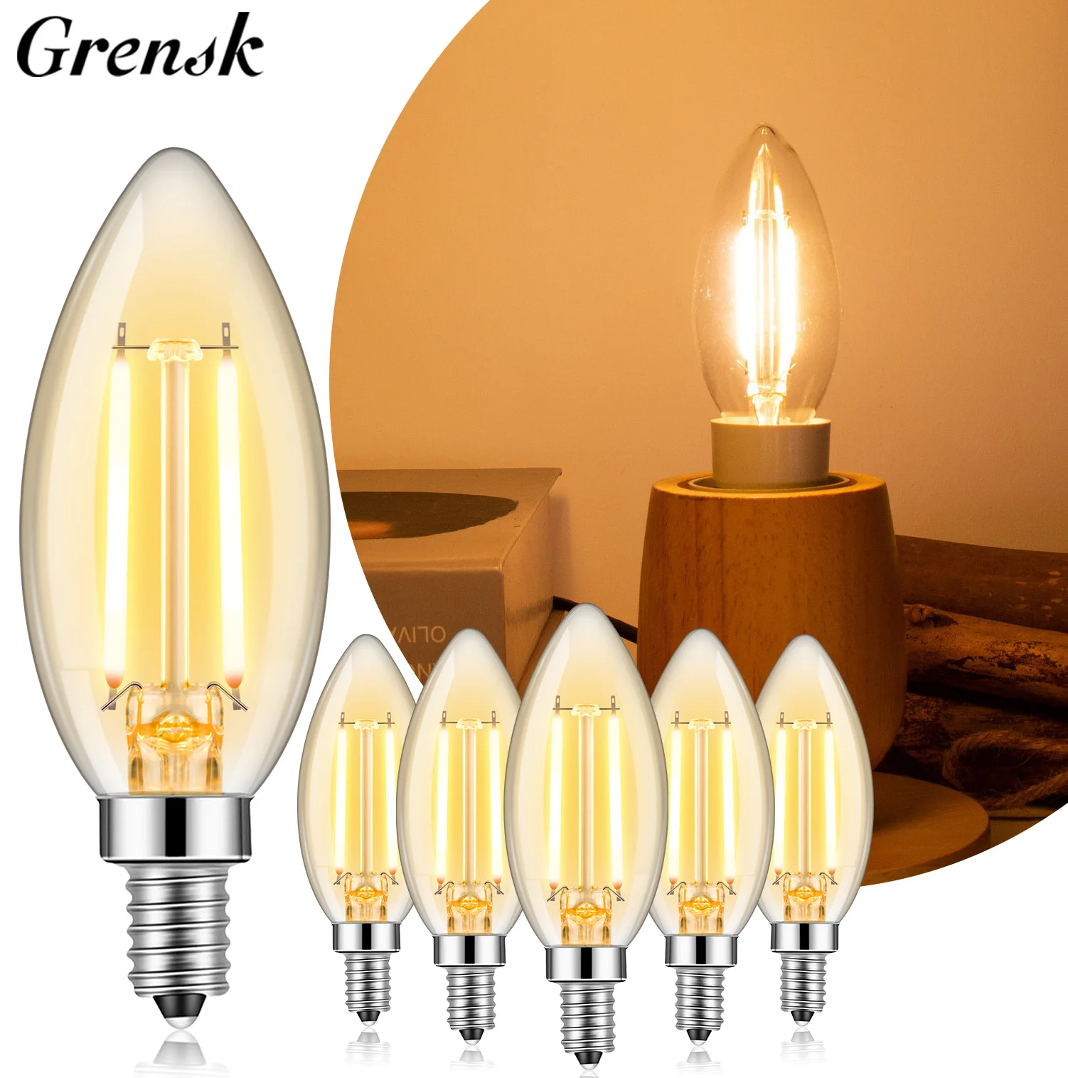C35 candle led filament bulb e14