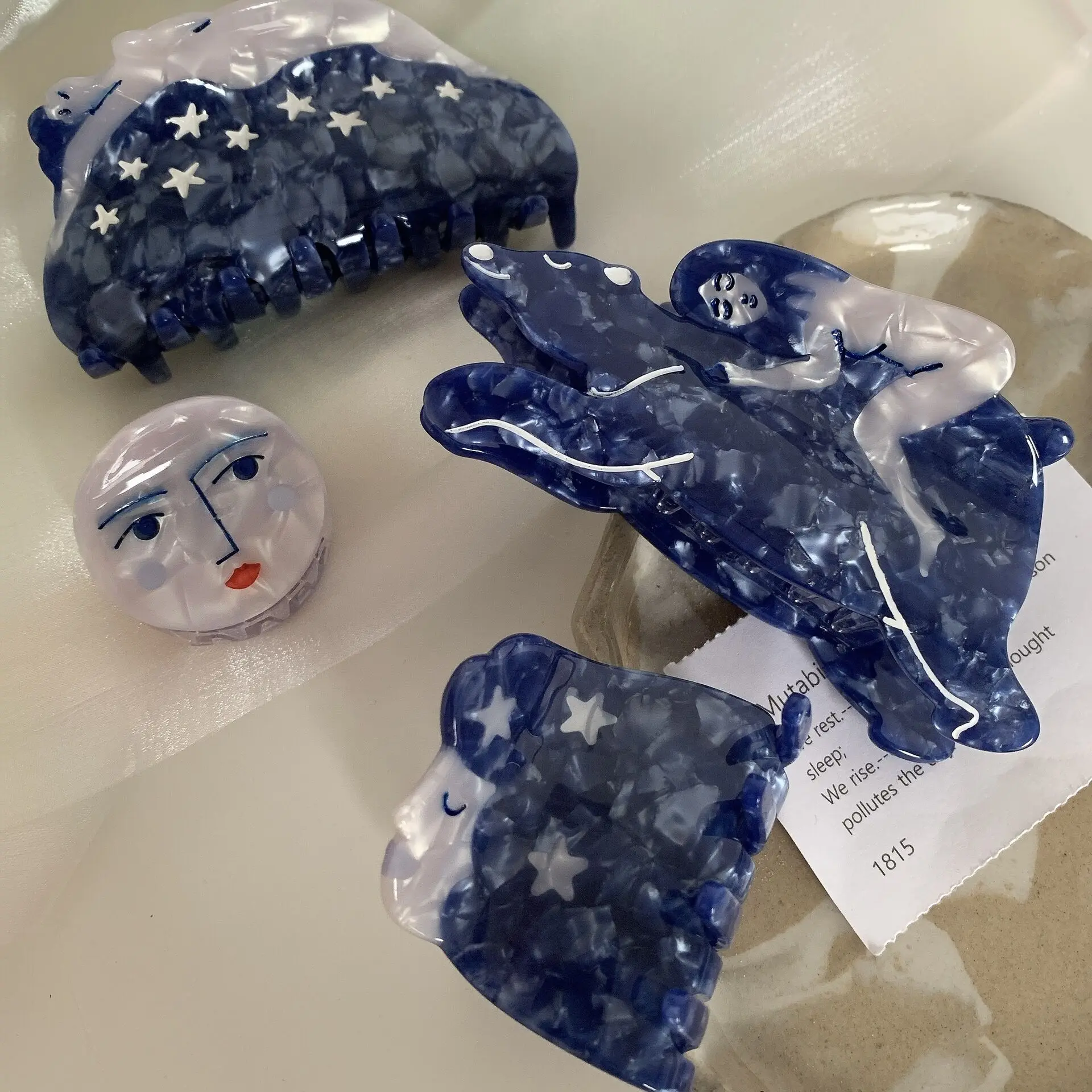 Синие заколки для волос muweordy - Фотография_3