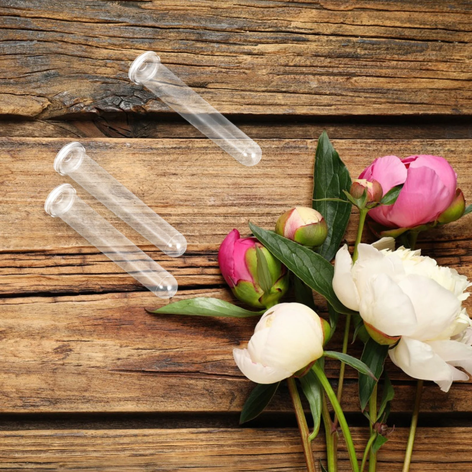 Прозрачные пластиковые трубочки для воды с одним стеблем цветка - Фотография_6