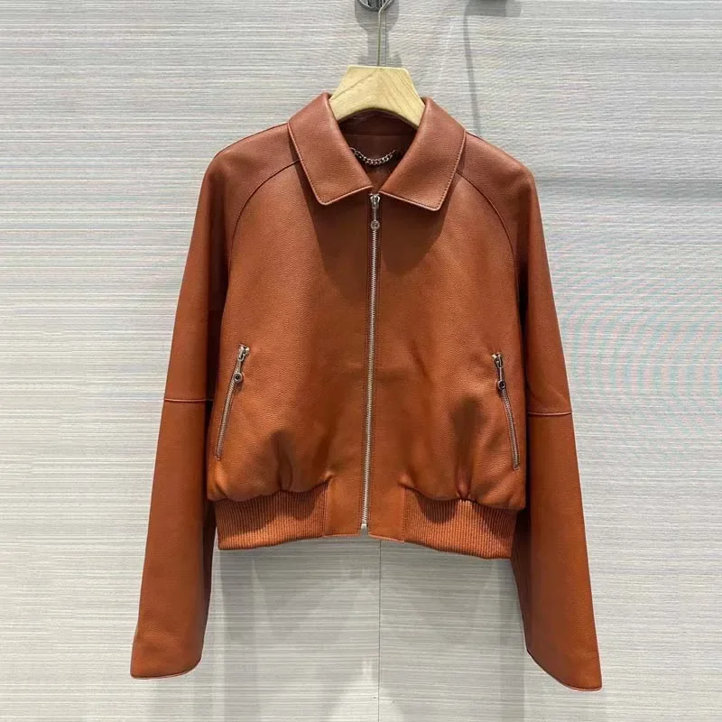 Женское пальто, весенняя куртка из натуральной кожи - Фотография_3