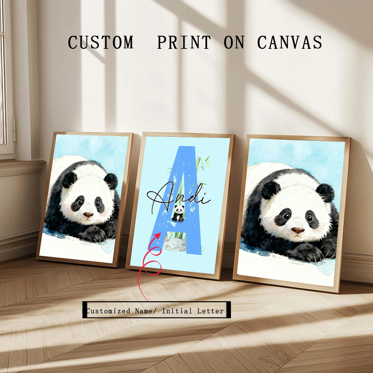 Персонализированные детские принты с пандой