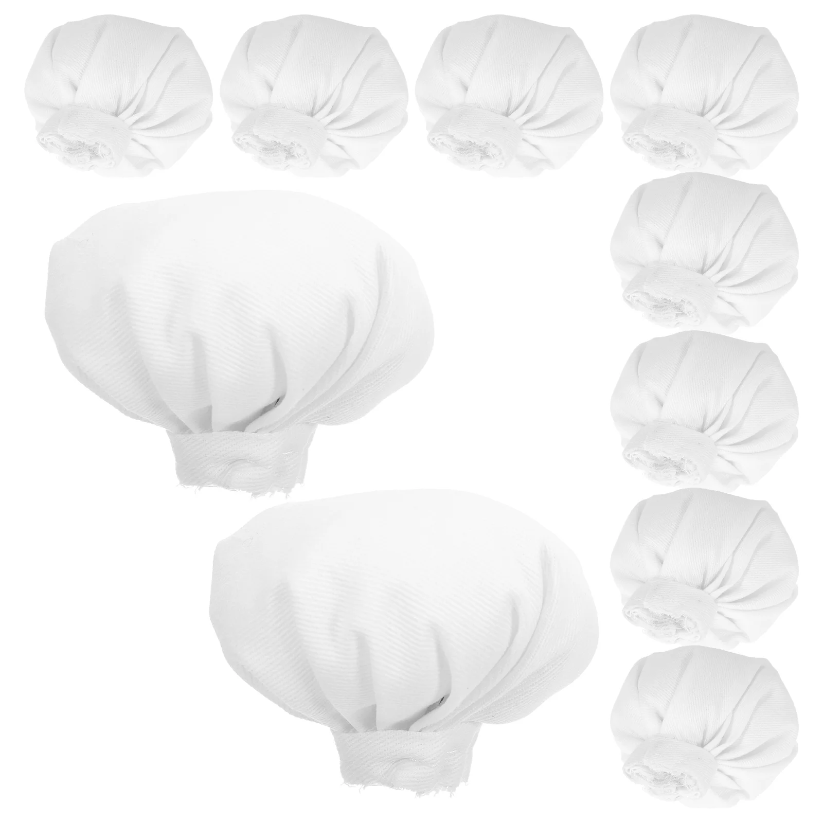 Шапки из белой мягкой ткани - Фотография_2