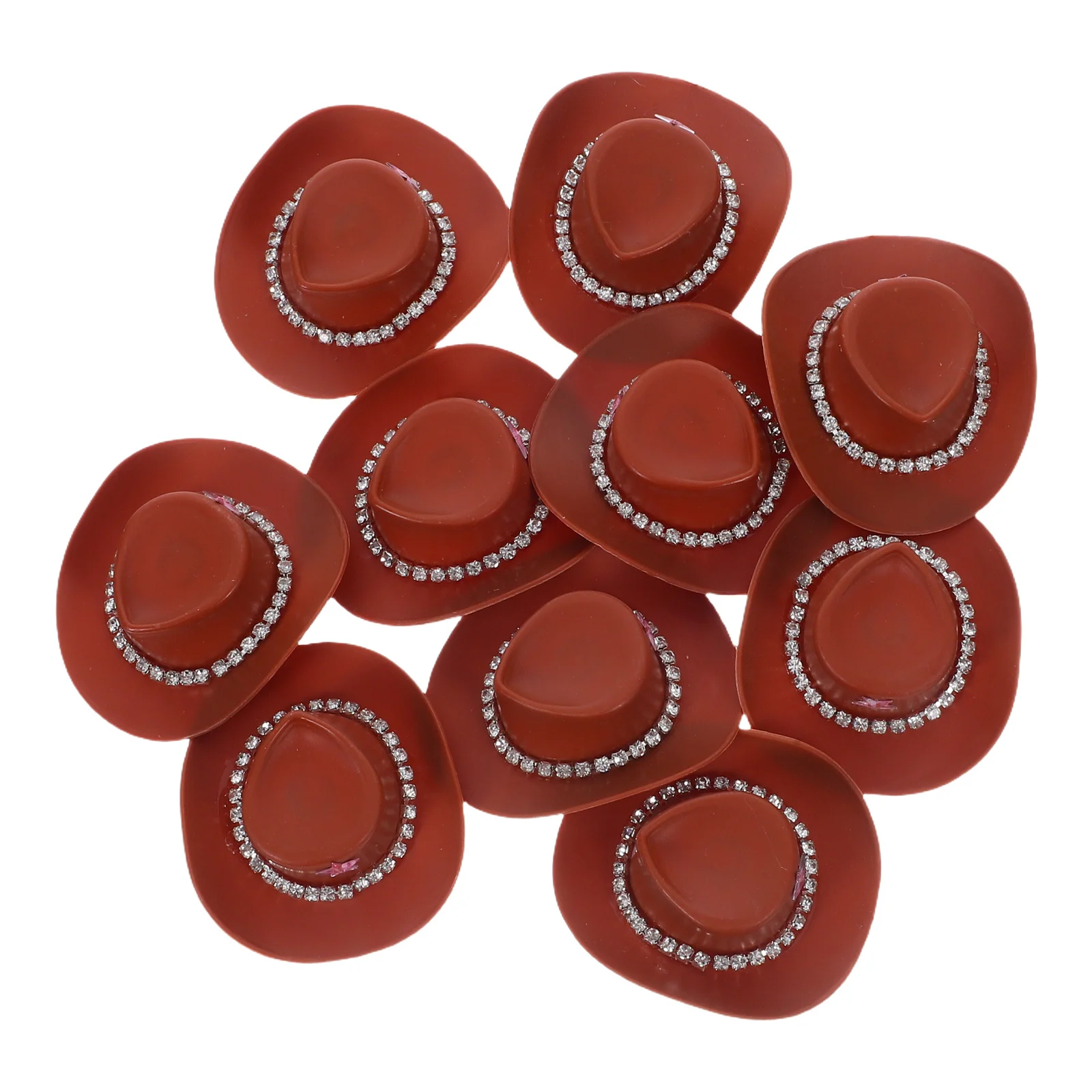 Коричневые мини-шляпы в стиле вестерн с блестящей цепочкой - Фотография_3