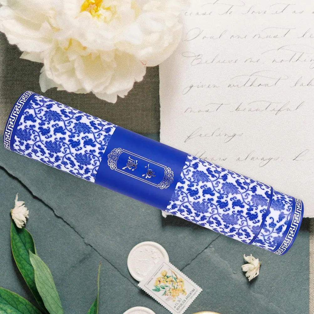 Сине-белая фарфоровая трубка для хранения произведений искусства - Фотография_3