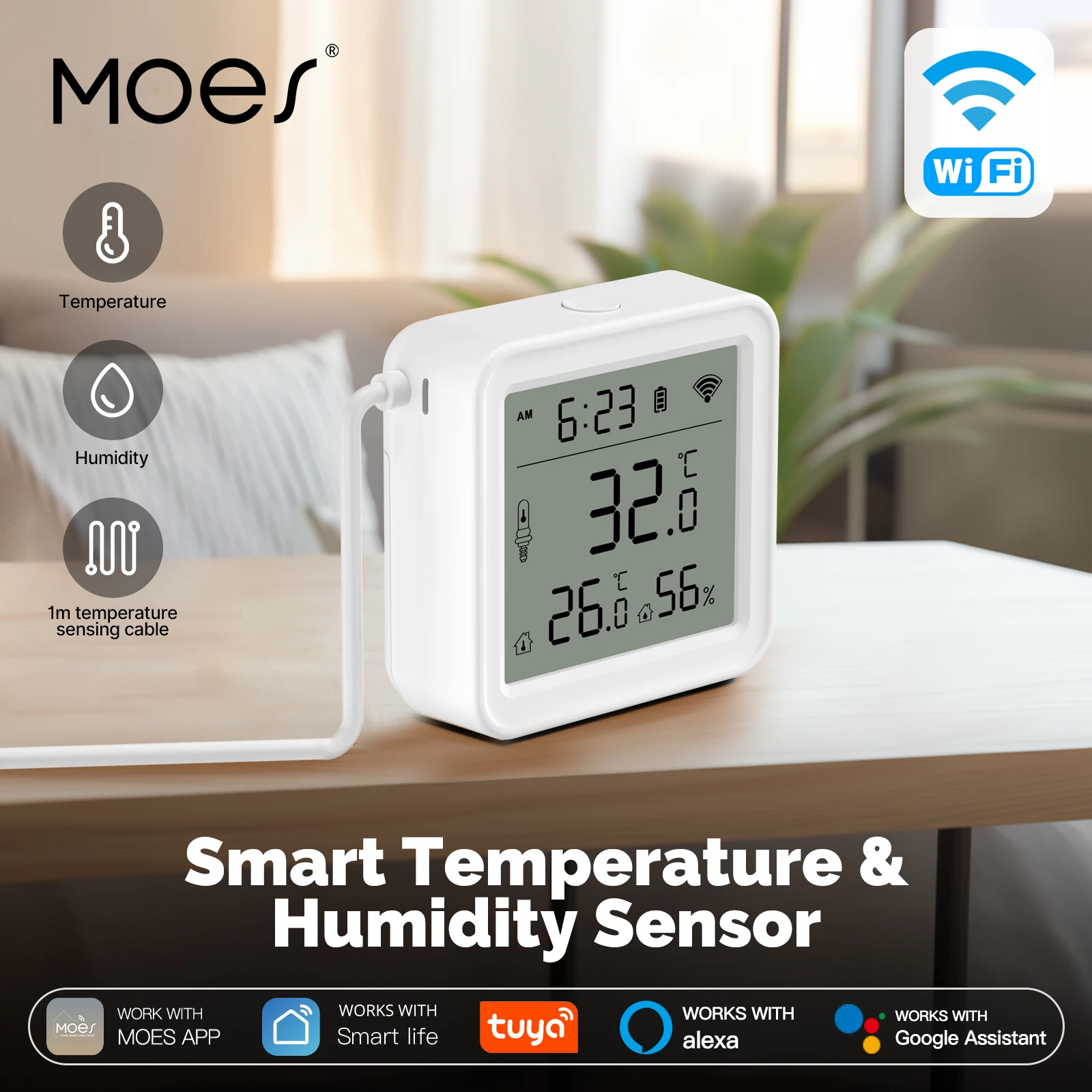 Moes tuya wi-fi умный датчик температуры