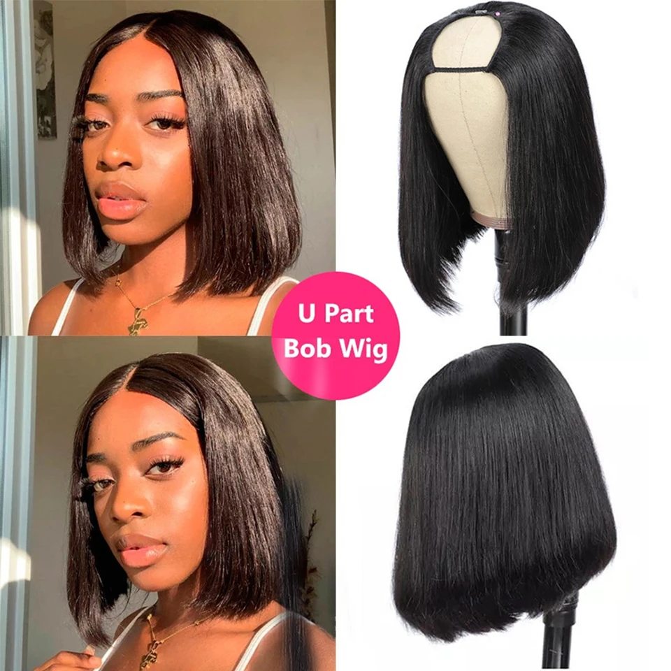 U part bob wig human hair straight