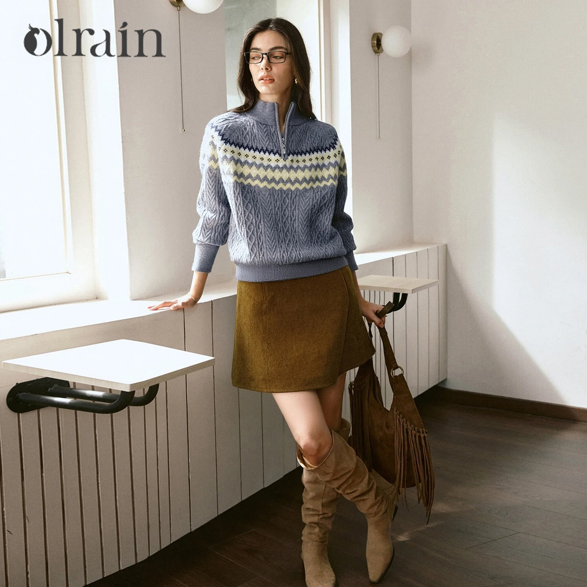Olrain, осенние мини-короткие юбки для женщин