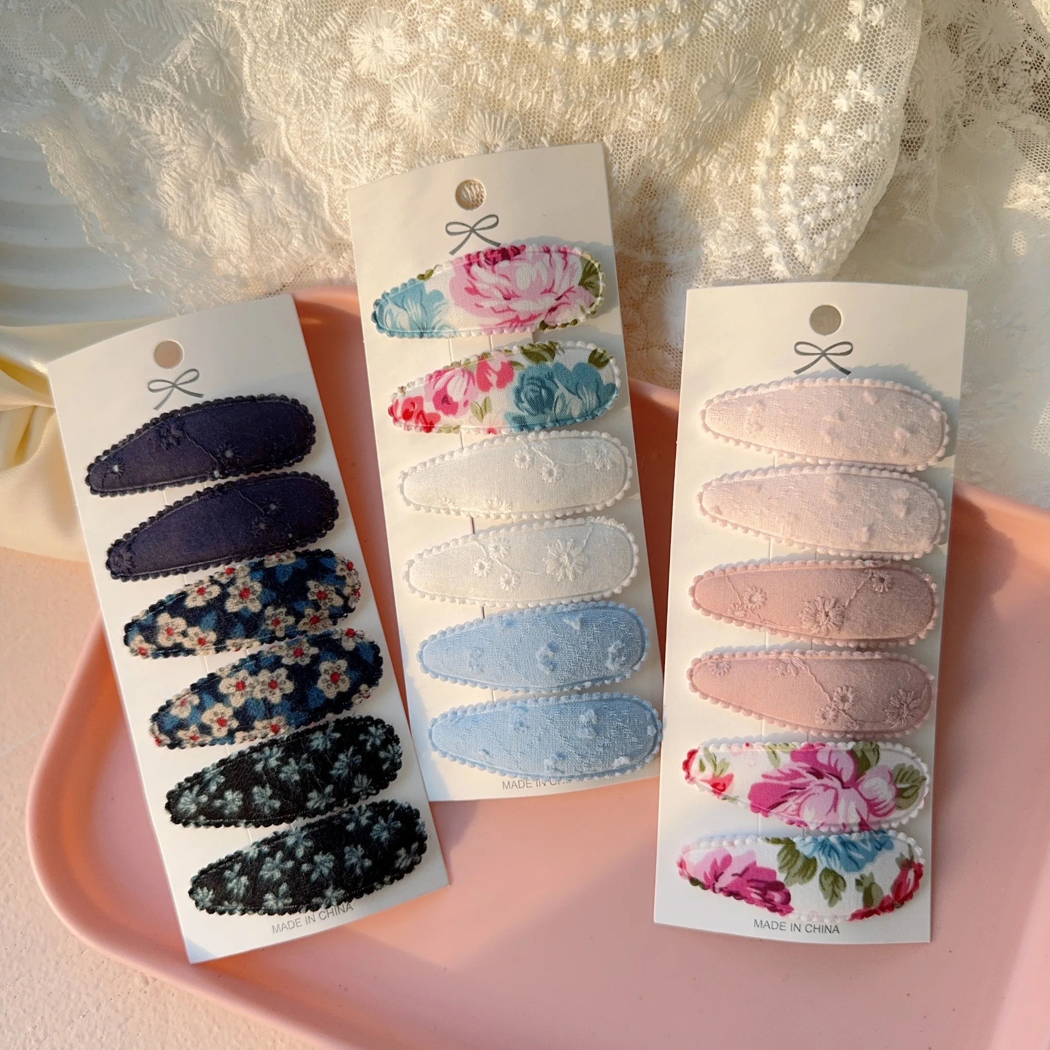 Заколки для волос из хлопкового сплава со свежим принтом для детей