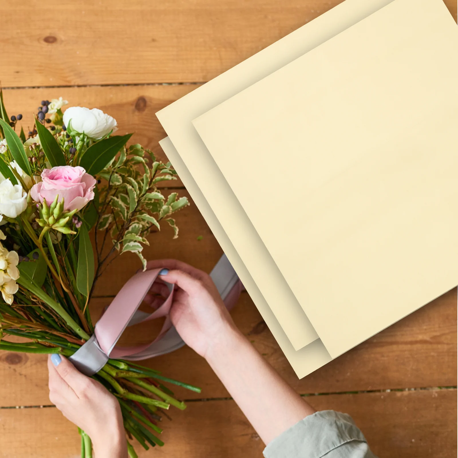 Перламутровая оберточная бумага для цветов - Фотография_4