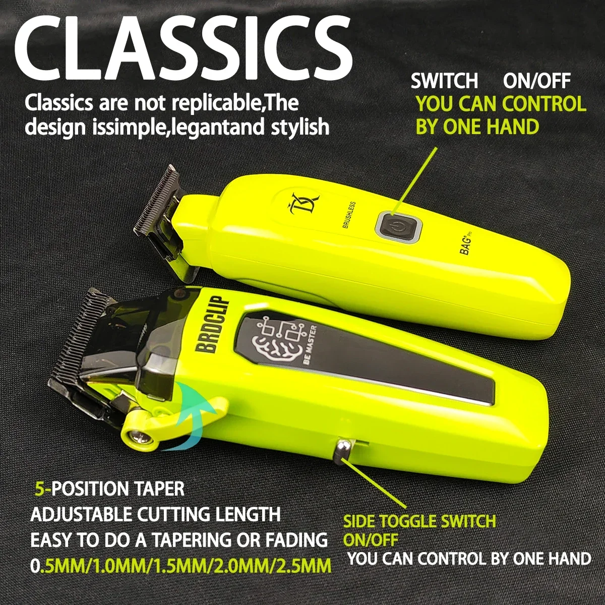 Профессиональная машинка для стрижки волос brdclip 106 dk078 7500 об/мин - Фотография_5