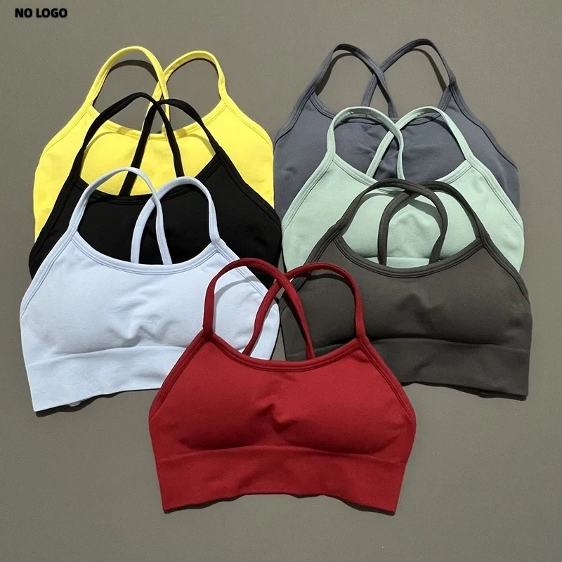 Женский спортивный бюстгальтер без логотипа с открытой спиной